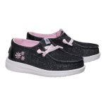 Wendy Toddler Shimmer Flower - Charcoal
