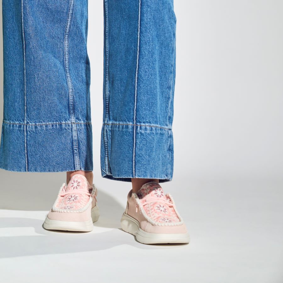 Wendy Comf Suede Crochet - Pale Pink/Multi - Image 2